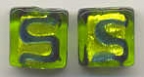 Lime Green & Blue, 15 MM Square